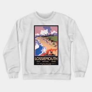 Lossiemouth, Scotland - LNER - Vintage Railway Travel Poster - 1920s Crewneck Sweatshirt